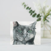 Carte Postale Chat à l'aquarelle (Debout devant)