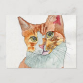 Carte Postale Chat à l'aquarelle (Devant)