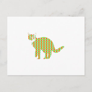 Carte Postale Chat à motifs