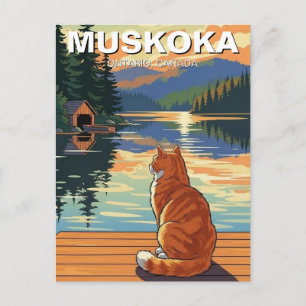 Carte Postale Chat à Muskoka Ontario Canada