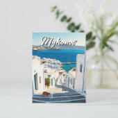 Carte Postale Chat à Mykonos Grèce Cyclades Voyage (Debout devant)