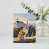 Carte Postale Chat à Neuschwanstein Château Allemagne Voyage (Debout devant)