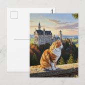 Carte Postale Chat à Neuschwanstein Château Allemagne Voyage (Devant / Derrière)