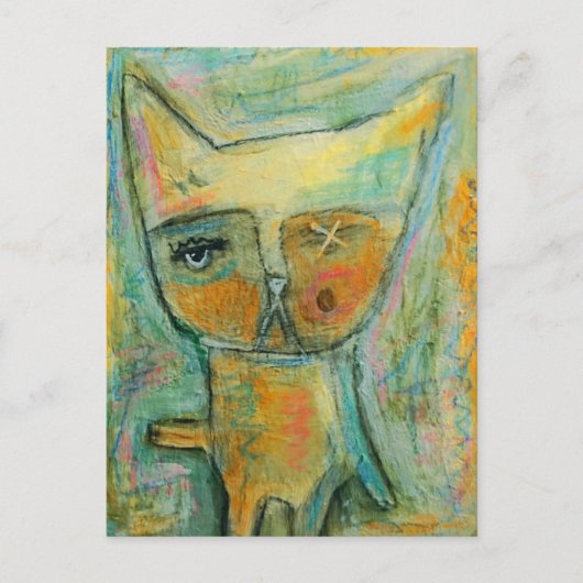 Carte Postale Chat à oeil unique (Devant)