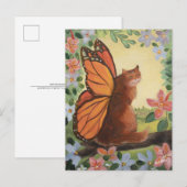 Carte Postale Chat à papillon monarque dans la prairie (Devant / Derrière)