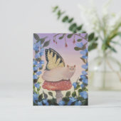 Carte Postale Chat à papillon Swallowtail sur champignon (Debout devant)