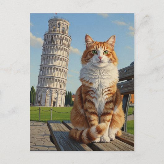 Carte Postale Chat à Pise Italie (Devant)