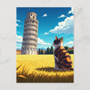 Carte Postale Chat à Pise Italie