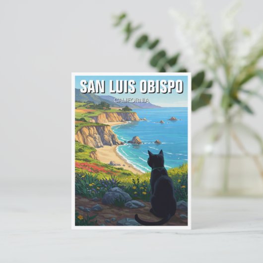 Carte Postale Chat à San Luis Obispo Californie Côte Centrale (Debout devant)