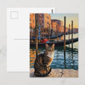 Carte Postale Chat à Venise Italie Voyage (Devant / Derrière)