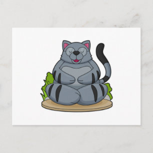 Carte Postale Chat à Yoga Fitness