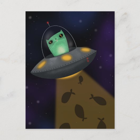 Carte Postale Chat Alien (Devant)