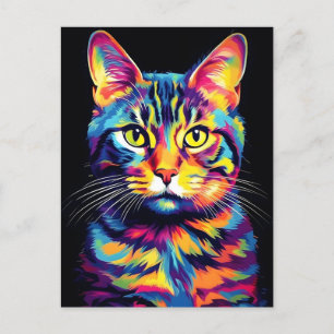 Carte Postale Chat américain à courte distance coloré