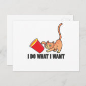 Carte Postale Chat Amusant Design Chats Cute Paw Animaux (Devant / Derrière)