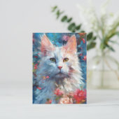 Carte Postale Chat angora turc coloré (Debout devant)