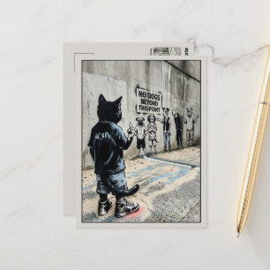 Carte Postale Chat Anthropomorphe Drôle