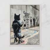 Carte Postale Chat Anthropomorphe Drôle (Devant)