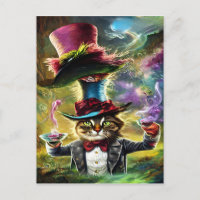 Chat anthropomorphique Mad Hatter Imaginaire Fairy
