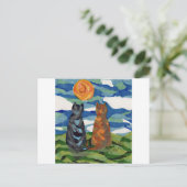 Carte Postale Chat Art Grey Orange Chats (Debout devant)