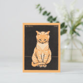 Carte Postale Chat assis - Julie de Graag - art de gravure sur b (Debout devant)