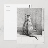 Carte Postale Chat assis, vu de derrière (1812) (Devant / Derrière)
