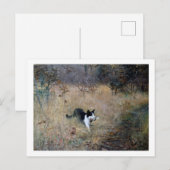 Carte Postale Chat attrapé un oiseau, Bruno Liljefors (Devant / Derrière)