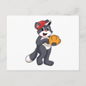 Carte Postale Chat au baseball avec gant de baseball.PNG (Devant)