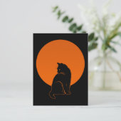 CARTE POSTALE CHAT AU CLAIR DE LUNE (Debout devant)