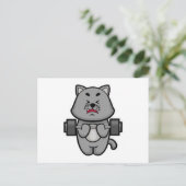 Carte Postale Chat au cours d'un entraînement des biceps avec un (Debout devant)