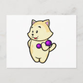 Carte Postale Chat au niveau des biceps en entraînement avec hal (Devant)