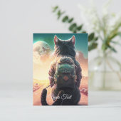 Carte Postale Chat au repos. (Debout devant)