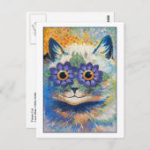 Carte Postale Chat aux fleurs de Louis Wain (Devant / Derrière)
