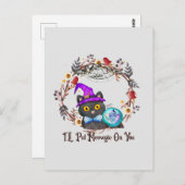 Carte Postale Chat aux sorcières mignonne et Punny (Devant / Derrière)