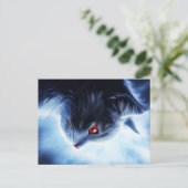 Carte Postale Chat aux yeux rouges (Debout devant)