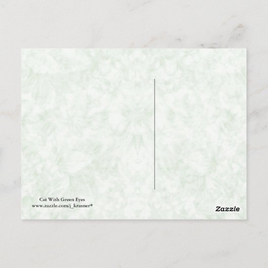 Carte Postale Chat aux yeux verts (Dos)