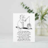 Carte Postale Chat avec bâton de pêche (Debout devant)