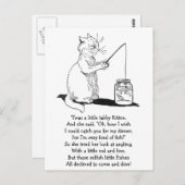 Carte Postale Chat avec bâton de pêche (Devant / Derrière)