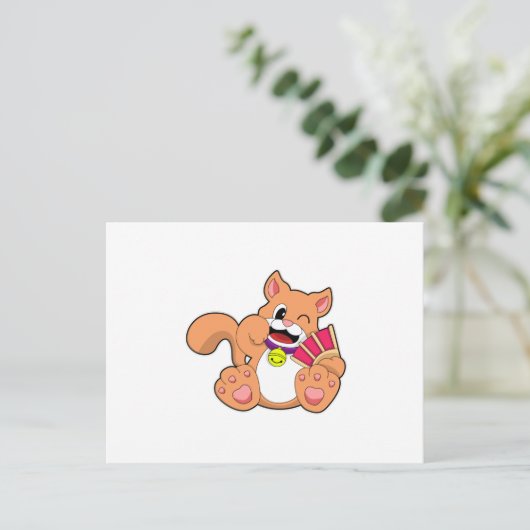 Carte Postale Chat avec Bell (Debout devant)