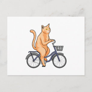 Carte Postale Chat avec bicyclette