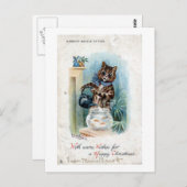 Carte Postale Chat avec bouilloire, Louis Wain (Devant / Derrière)