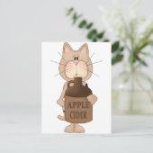 Carte Postale Chat avec cidre de pomme (Debout devant)