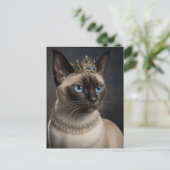 Carte Postale Chat Avec Couronne (Debout devant)