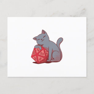 Carte Postale Chat avec dés