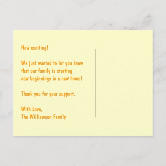 Carte postale - Chat avec des boîtes - Nous déména (Dos)