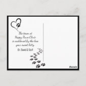 Carte Postale Chat avec éclairage rétro-éclairé pour condoléance (Dos)