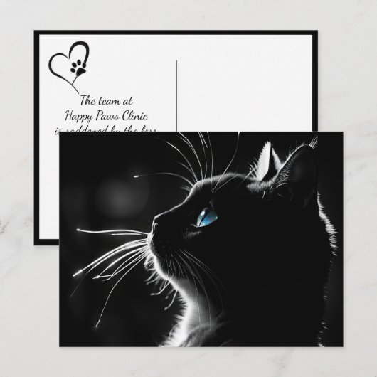 Carte Postale Chat avec éclairage rétro-éclairé Sympathie perte (Devant / Derrière)