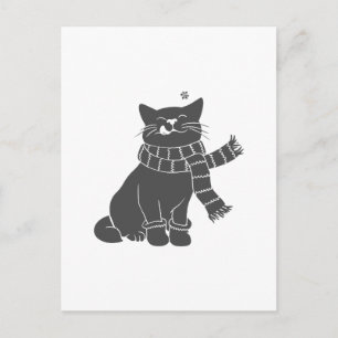 Carte Postale Chat avec foulard de beauté - Choisir la couleur a