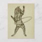 Carte Postale Chat avec Hula Hoop (Devant)