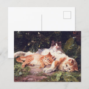Carte Postale Chat avec Kittens Art