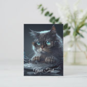 Carte Postale Chat avec lunettes. (Debout devant)